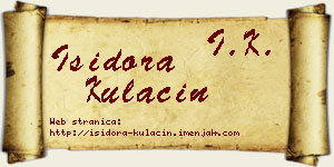 Isidora Kulačin vizit kartica